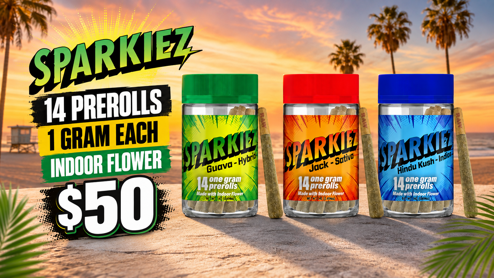 Best weed deals near LAX — Sparkiez 14 one-gram indoor pre-rolls for $50