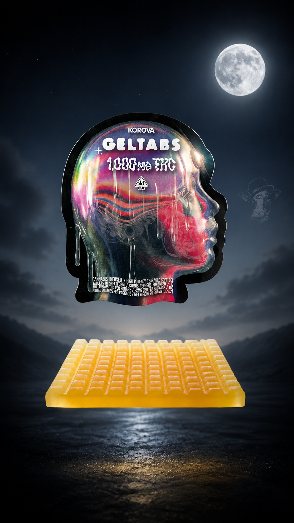 Korova Gel Tabs 1,000mg THC sheet for $45