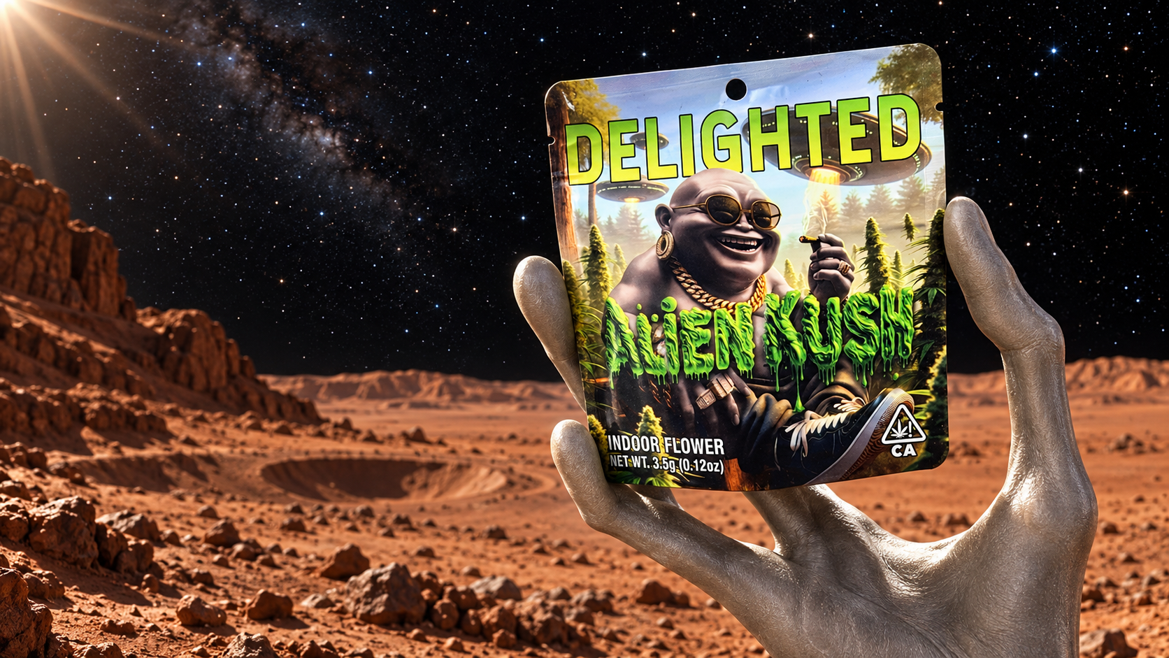 Delighted Alien Kush indoor top-shelf eighth for $40 near LAX airport