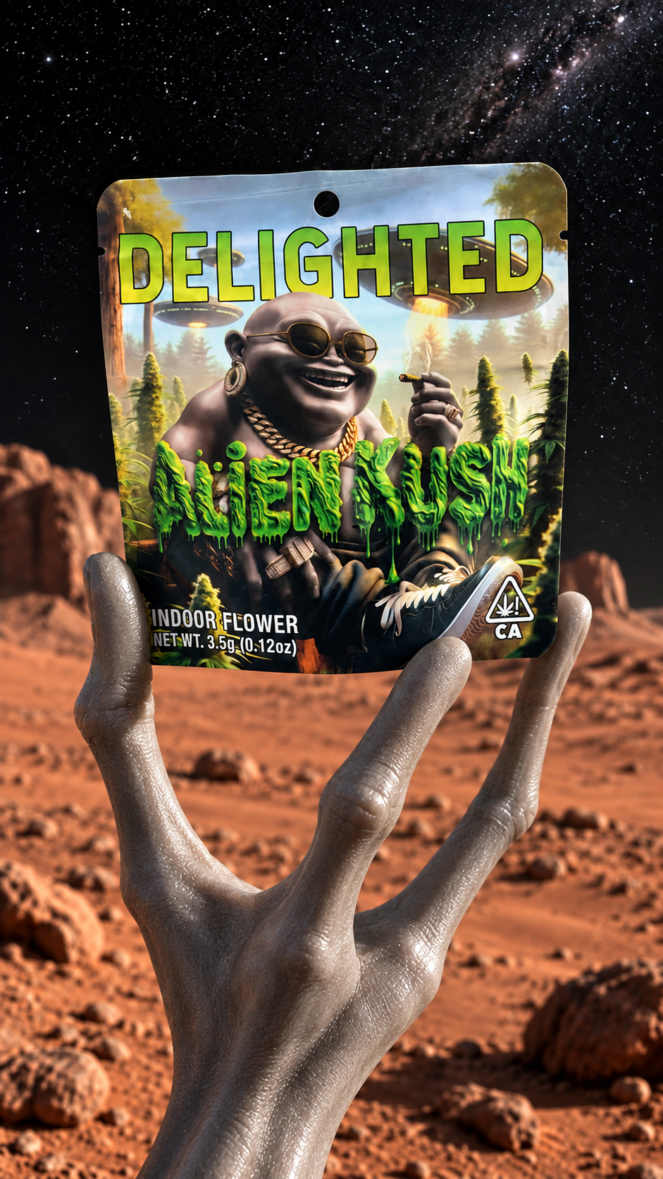 Delighted Alien Kush indoor top-shelf eighth for $40