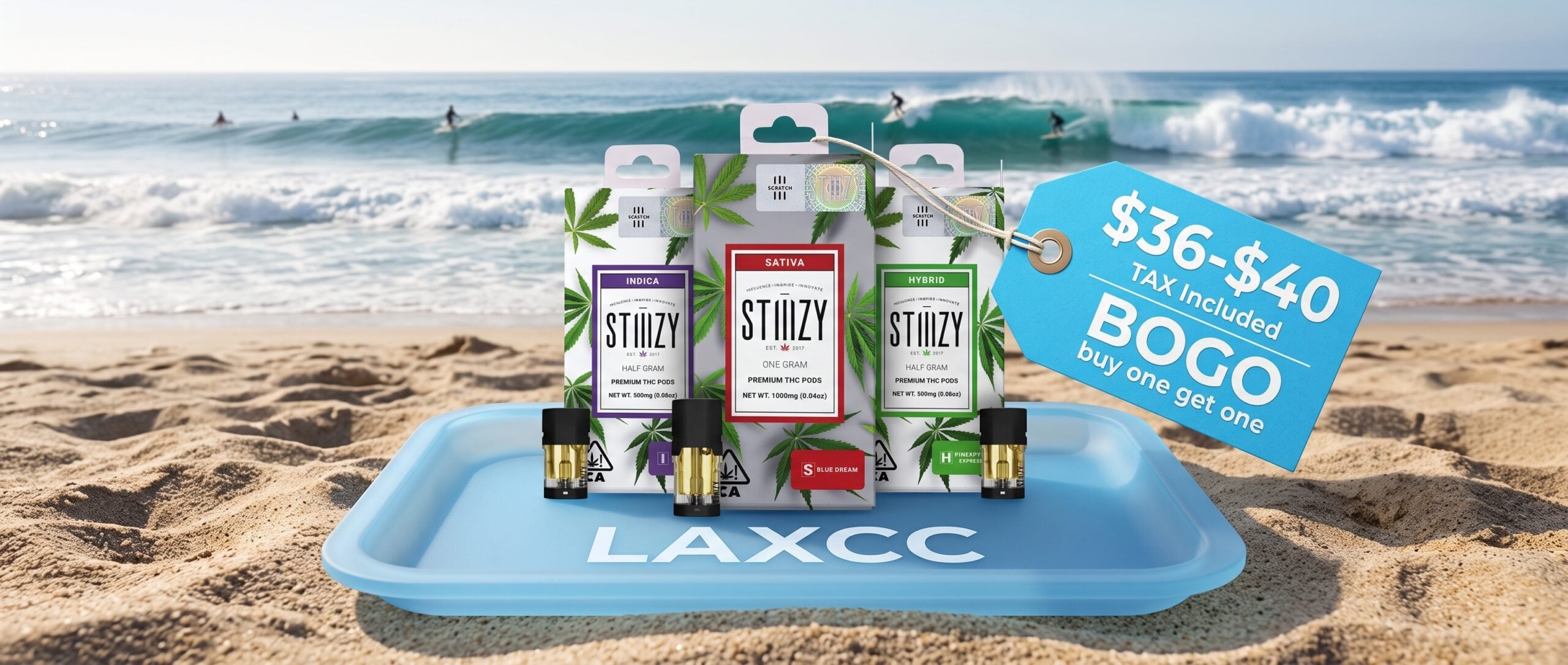 STIIIZY THC Pods buy one get one deal $36-$40 distillate and live resin in Los Angeles