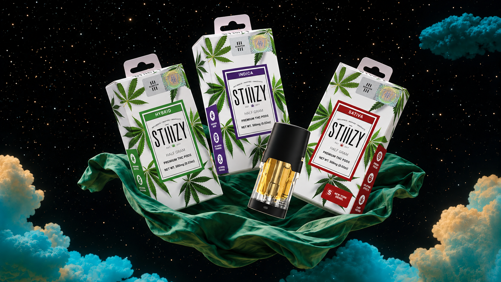 STIIIZY THC Pods buy one get one deal $36-$40 distillate and live resin in Los Angeles